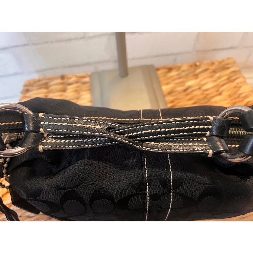 Coach Signature Ergo Hobo Black Jacquard Leather Shoulder Bag 10600 - Picture 7 of 14
